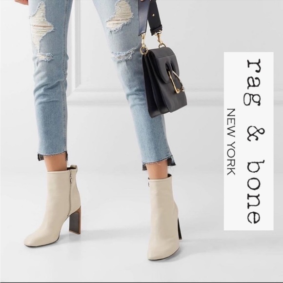 NWT rag & bone Ellis Boot Ivory Italian Leather $595 MSRP. Size 8 - Picture 10 of 16